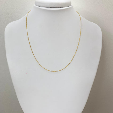 Cadena Italy Mini Singapur  Oro amarillo 18k 0,8 Gr / 0,7 mm / 40 Cm