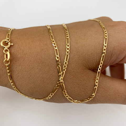 Cadena Italy 3x1 Martillada Oro amarillo 18k 3,03 Gr / 1,8 mm / 50 Cm