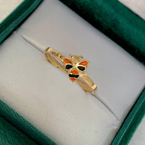 Anillo Abeja Oro amarillo 18k / Talla 7 / 1,21 Gr