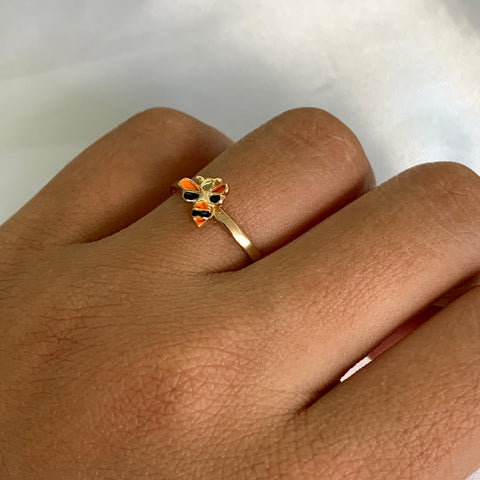 Anillo Abeja Oro amarillo 18k / Talla 7 / 1,21 Gr