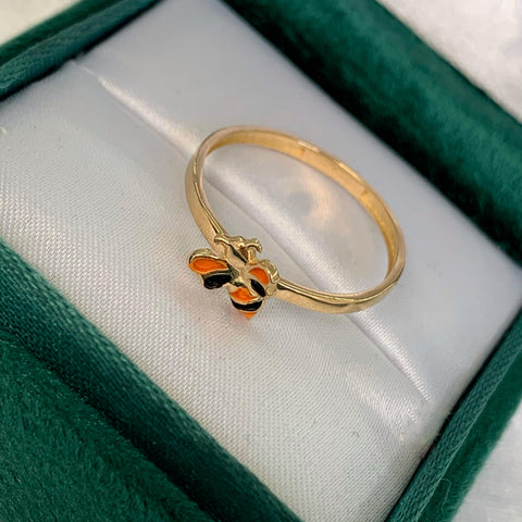 Anillo Abeja Oro amarillo 18k / Talla 7 / 1,21 Gr