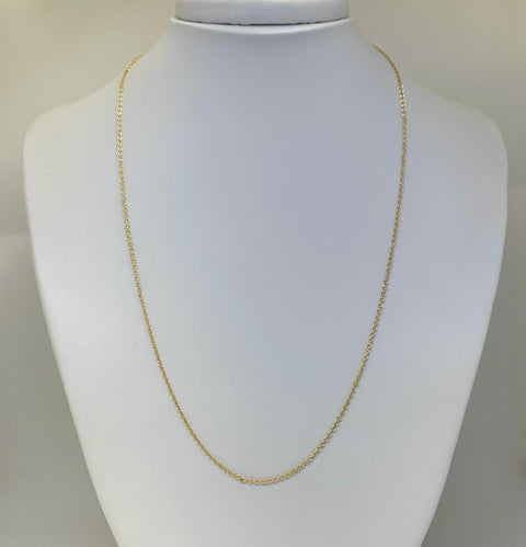 Cadena Italy Aro Seguido Diamantada Oro amarillo 18k 1,55 Gr / 1,3 mm / 50 Cm