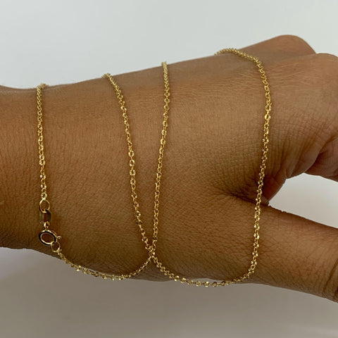 Cadena Italy Aro Seguido Diamantada Oro amarillo 18k 1,55 Gr / 1,3 mm / 50 Cm