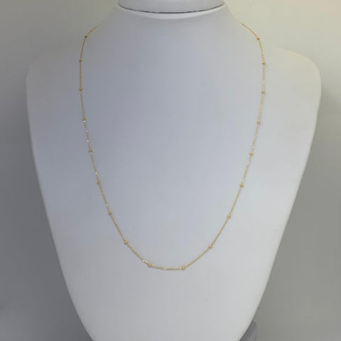 Cadena Italy Aro Seguido Con Balin Liso  Oro amarillo 18k +1 / 1,25 Gr / 1,6 mm / 50 Cm *