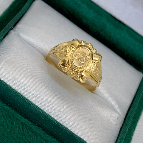 Anillo 15 Circon Interno Oro amarillo 18k / Talla 6 / 1,61 Gr