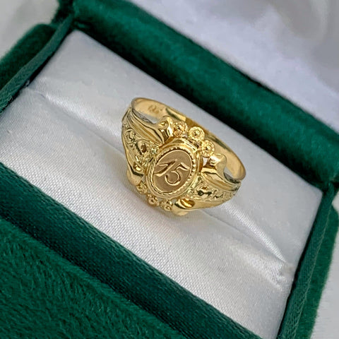 Anillo 15 Circon Interno Oro amarillo 18k / Talla 6 / 1,61 Gr