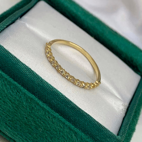Anillo Circones Blancos Oro amarillo 18k / Talla 6 / 1,02 Gr