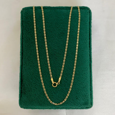 Cadena Italy Plana Diamantada Tres oros 18k 1,60 Gr / 1,3 mm / 50 Cm *
