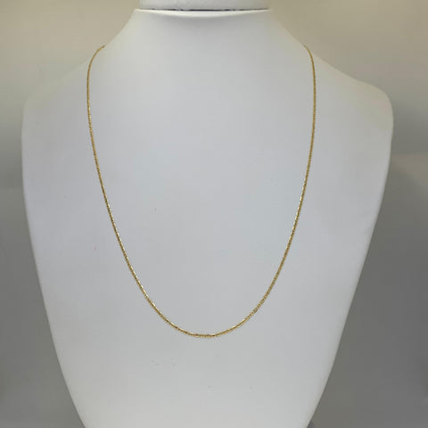 Cadena Italy Plana Diamantada Tres oros 18k 1,60 Gr / 1,3 mm / 50 Cm *