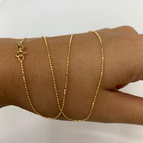 Cadena Italy Mini Militar Oro amarillo 18k +1 / 1,65 Gr / 0,6 mm / 50 Cm