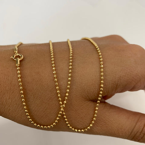 Cadena Italy Mini Militar Diamantada Oro amarillo 18k +1 / 4,25 Gr / 1,4 mm / 45 Cm *