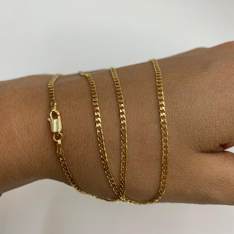 Cadena Italy Panzer Oro amarillo 18k 4,95 Gr / 1,6 mm / 60 Cm