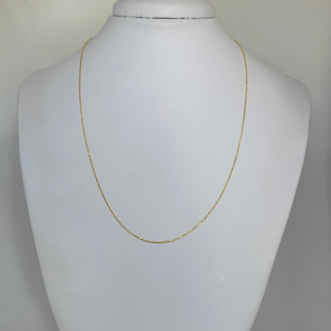 Cadena Italy Mini Militar Oro amarillo 18k +1 / 1,39 Gr / 0,7 mm / 45 Cm *