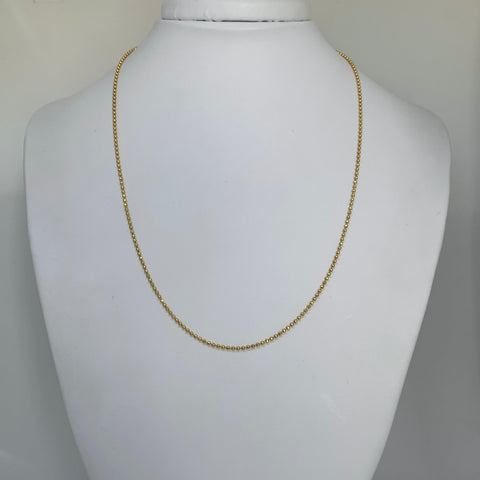 Cadena Italy Mini Militar Diamantada Oro amarillo 18k +1 / 4,25 Gr / 1,4 mm / 45 Cm *