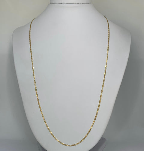 Cadena Italy Plana Diamantada Tres oros 18k 3,99 Gr / 1,8 mm / 60 Cm