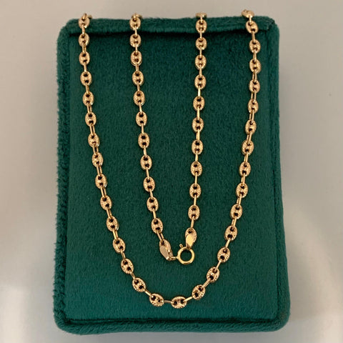 Cadena Eslabón Marino Diamantado GC Oro amarillo 18k 7,30 Gr / 3,3 mm / 60 Cm *