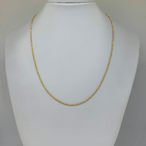 Cadena Italy Militar Diamantada Especial Oro amarillo 18k +3 / 5,48 Gr / 1,5 mm / 45 Cm *