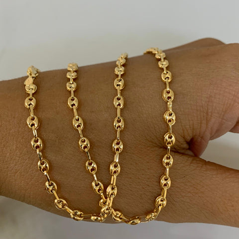 Cadena GC Eslabón Marino Oro amarillo 18k 5,05 Gr / 3 mm / 50 Cm