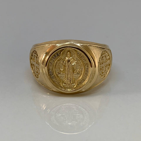 Anillo San Benito POR FABRICACIÓN Oro amarillo 18k / Talla 10 / 11,35 Gr *