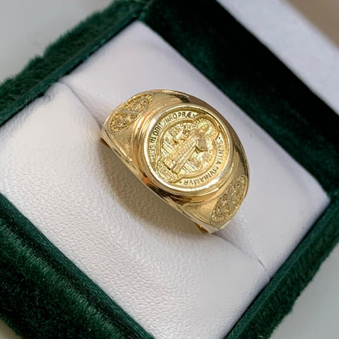 Anillo San Benito POR FABRICACIÓN Oro amarillo 18k / Talla 10 / 11,35 Gr *