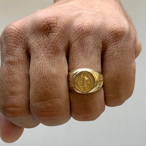 Anillo San Benito POR FABRICACIÓN Oro amarillo 18k / Talla 10 / 11,35 Gr *