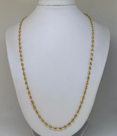 Cadena Eslabón Marino Diamantada GC Oro amarillo 18k 11,71 Gr / 4 mm / 60 Cm