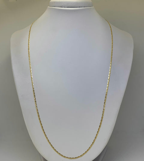 Cadena Italy Plana Diamantada Tres oros 18k 4,0 Gr / 1,8 mm / 60 Cm *