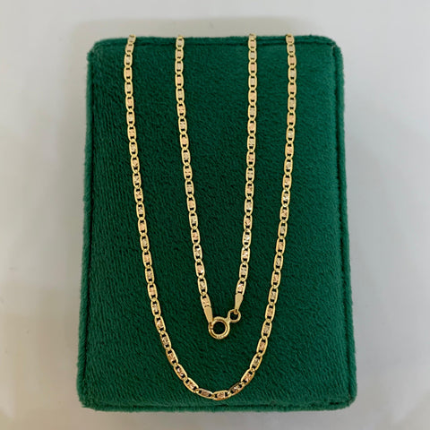 Cadena Italy Plana Diamantada Tres oros 18k 3,95 Gr / 1,8 mm / 60 Cm *
