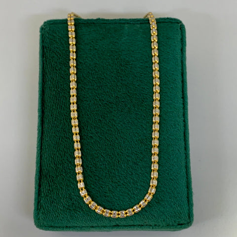 Cadena Italy Punto Cuadrado Oro amarillo y Oro blanco 18k +3 / 13,55 Gr / 2,7 mm / 45 Cm *