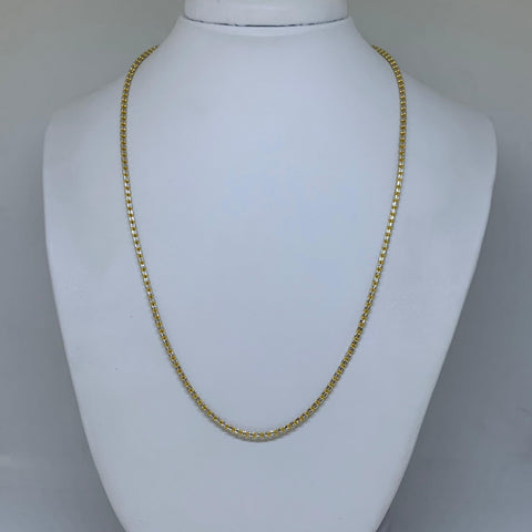 Cadena Italy Punto Cuadrado Oro amarillo y Oro blanco 18k +3 / 11,30 Gr / 2,1 mm / 50 Cm
