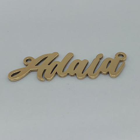 Herraje Nombre POR FABRICACIÓN Oro amarillo 18k 2,71 Gr / 3,5 Cm  *