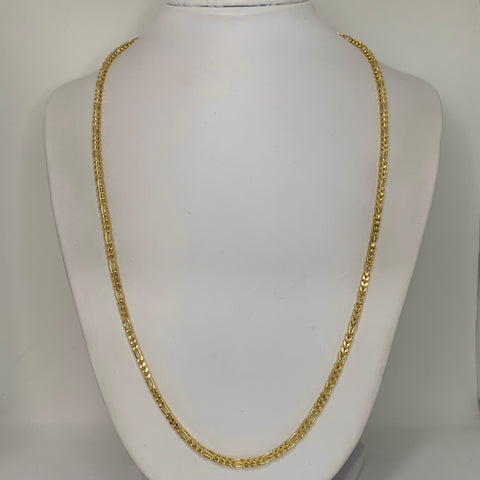 Cadena Italy  Tres Por Uno 3X1 CT Franco Oro amarillo 18k 12,60 Gr / 2,3 mm / 60 Cm