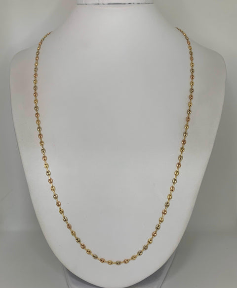 Cadena GC Eslabón Marino  Tres oros 18k 6,00 Gr / 3 mm / 60 Cm *