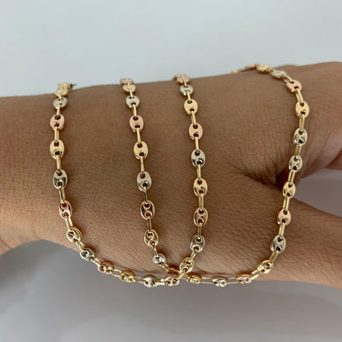 Cadena GC Eslabón Marino  Tres oros 18k 6,10 Gr / 3 mm / 60 Cm