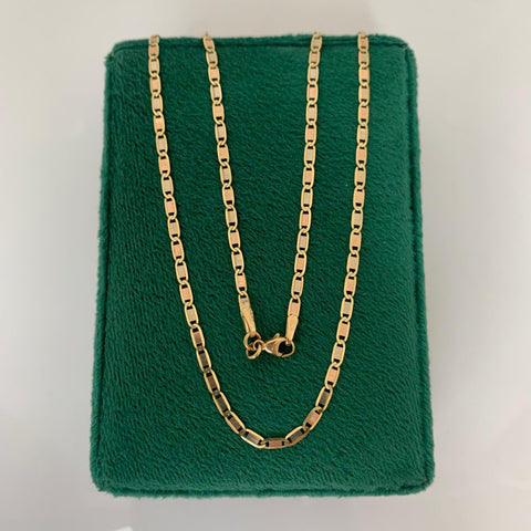 Cadena Italy Plana Tres oros 18k 4,73 Gr / 2 mm / 50 Cm
