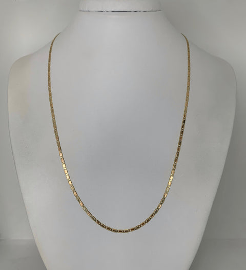 Cadena Italy Plana Tres oros 18k 4,73 Gr / 2 mm / 50 Cm