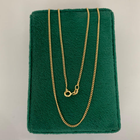 Cadena Italy Mini Cubana  Oro amarillo 18k 1,43 Gr / 1,1 mm / 40 Cm *