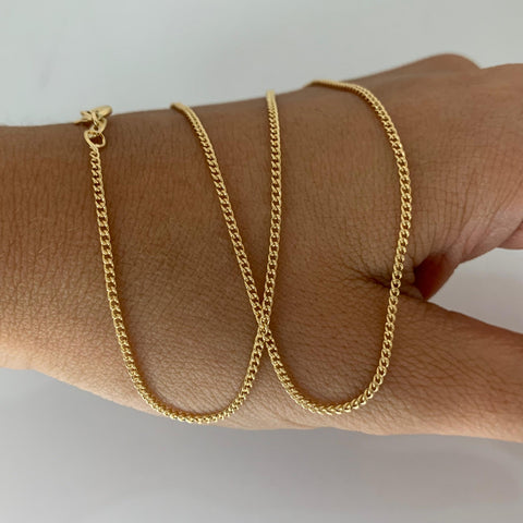 Cadena Italy Mini Cubana  Oro amarillo 18k 1,43 Gr / 1,1 mm / 40 Cm *