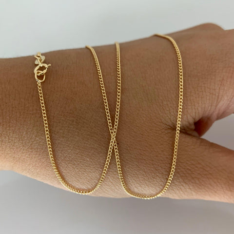 Cadena Italy Mini Cubana Oro amarillo 18k 0,88 Gr / 1 mm / 45 Cm *