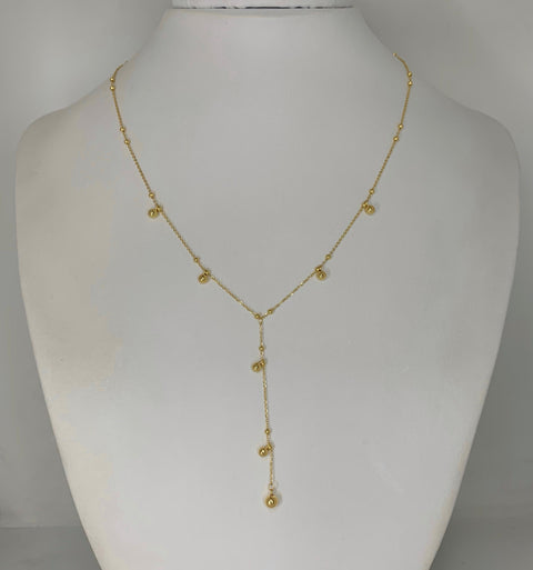 Cadena Italy Balines Lisos Oro amarillo 18k +3 / 2,32 Gr / 1,7 mm / 42 Cm
