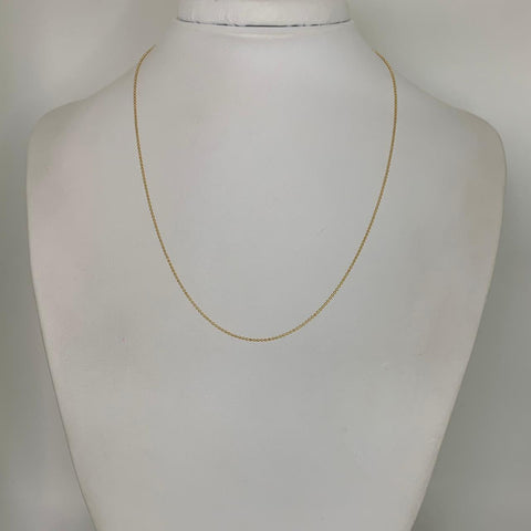 Cadena Italy Mini Militar Oro amarillo 18k +1 / 1,35 Gr / 0,6 mm / 40 Cm *