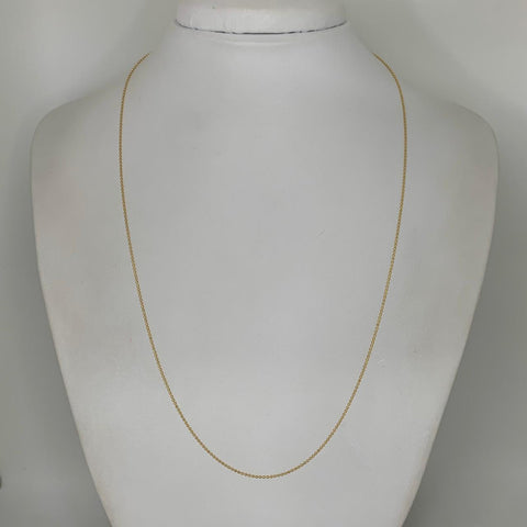 Cadena Italy Mini Militar Oro amarillo 18k +1 / 1,63 Gr / 0,6 mm / 50 Cm *