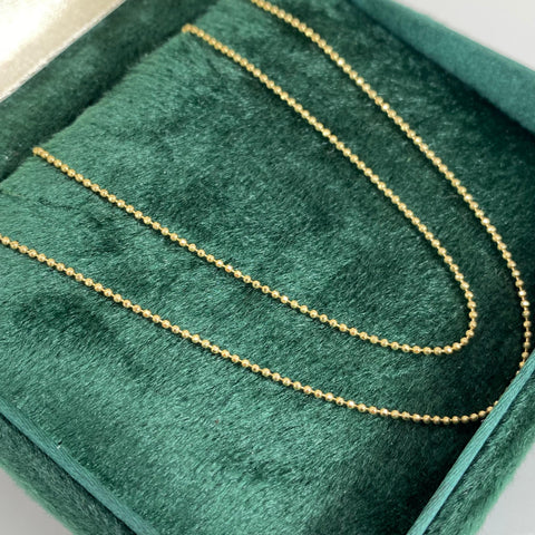 Cadena Italy Mini Militar Oro amarillo 18k +1 / 1,80 Gr / 0,7 mm / 45 Cm *