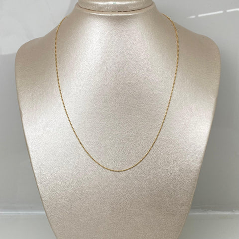Cadena Italy Mini Militar Oro amarillo 18k +1 / 1,80 Gr / 0,7 mm / 45 Cm *