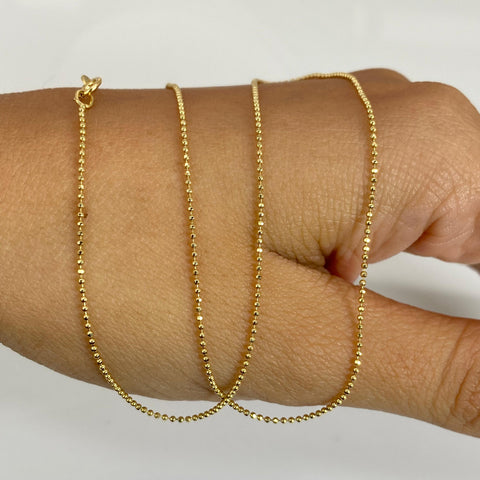 Cadena Italy Mini Militar Oro amarillo 18k +1 / 1,61 Gr / 0,7 mm / 40 Cm *