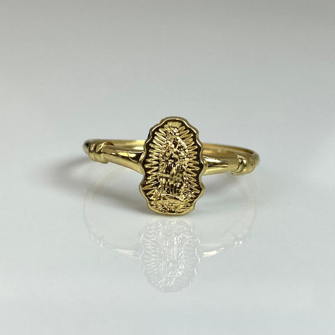 Anillo Contorno Virgen Guadalupe Oro amarillo 18k / Talla 9 / 1,60 Gr *
