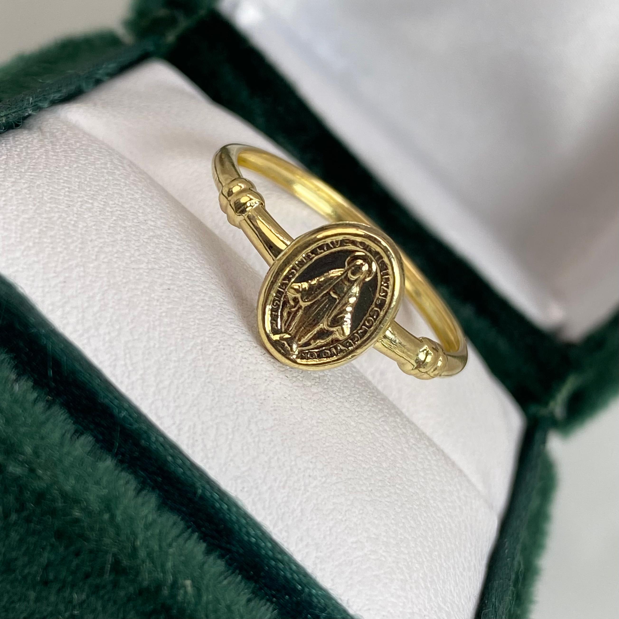 Anillo Virgen Milagrosa Oro amarillo 18k Talla 3/4 1,34 Gr