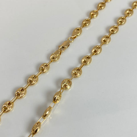 Cadena GC Eslabon Marino Diamantada Oro amarillo 18k 15,32 Gr / 5,4 mm / 65 Cm *