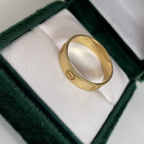 Anillo Argolla CT Oro amarillo 18k / Talla 8 1/2 / 3,90 Gr *