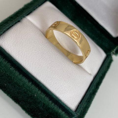 Anillo Argolla CT Oro amarillo 18k / Talla 8 1/2 / 3,90 Gr *
